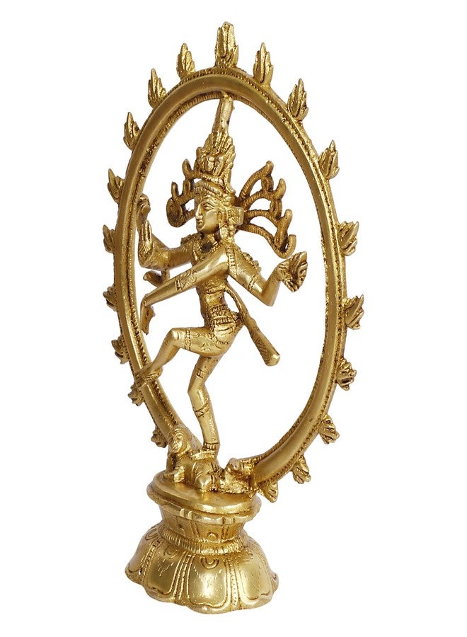 ARTVARKO Brass Natraja Statue Idol of Lord Shiva Ji Dancing Natraj Murti for Temple Mandir Home Décor 8 Inches - Image 4